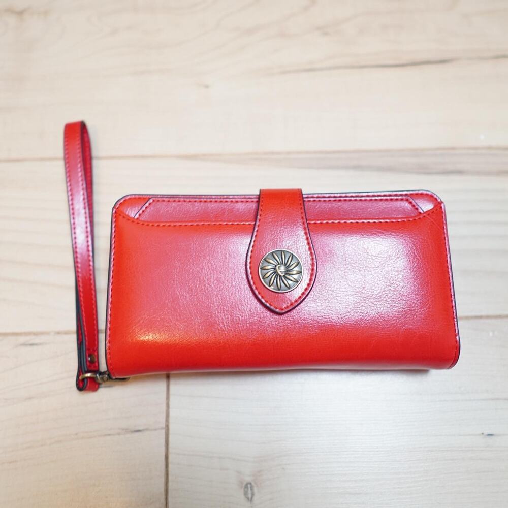 Travelambo Red Wristlet Wallet RFID Blocking